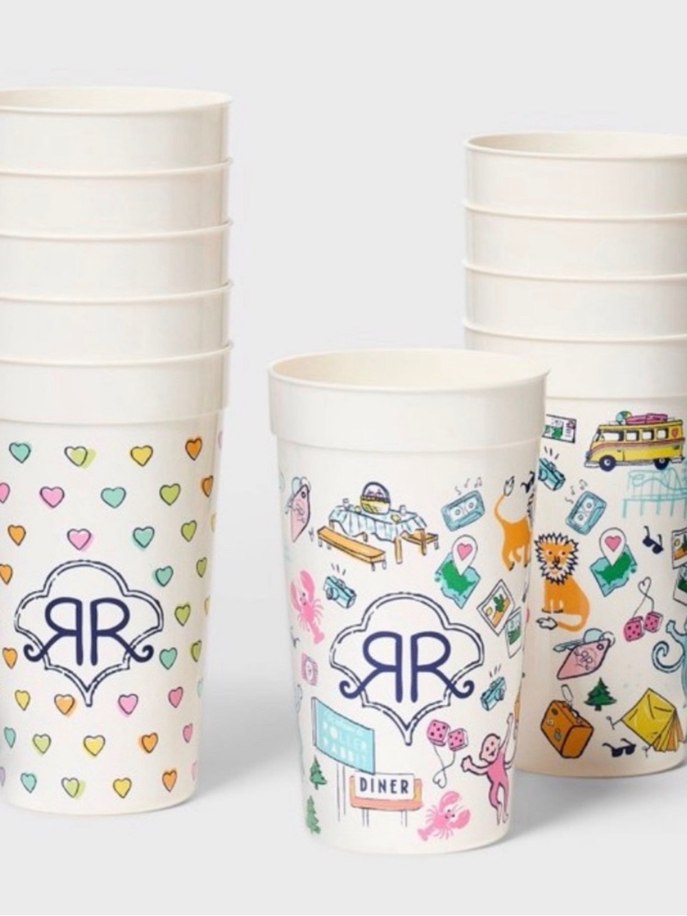 NWT Roller Rabbit x Target 10ct Souvenir Cups 🩷🧡💛💚🩵